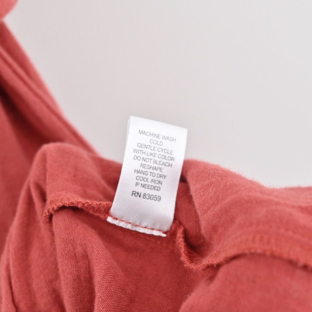 DREW Dress Sz XS Burnt Orange Cotton Tier Ruffle Amber Belt Button ANTHROPOLOGIE - Picture 10 of 13